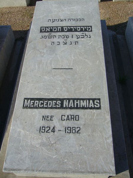 Tombstone of NAHMIAS Mercedes