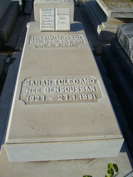 Tombstone of TOLEDANO Sarah