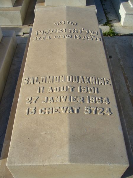 Tombstone of OUAKNINE Salomon