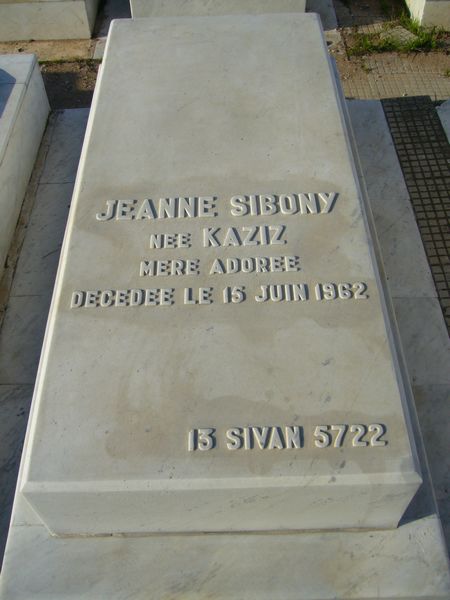 Lápide de SIBONY Jeanne
