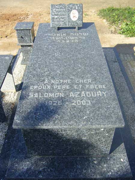 Tombstone of AZAGURY Salomon