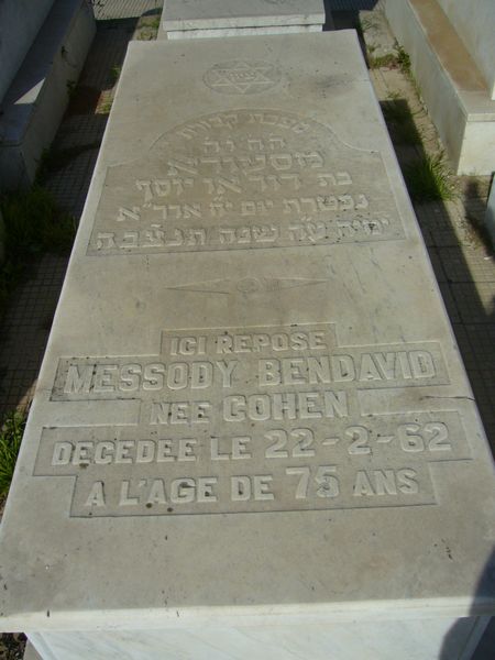 Lápide de BENDAVID Messody