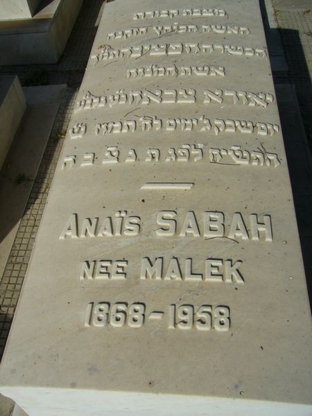 Tombstone of SABAH Anais