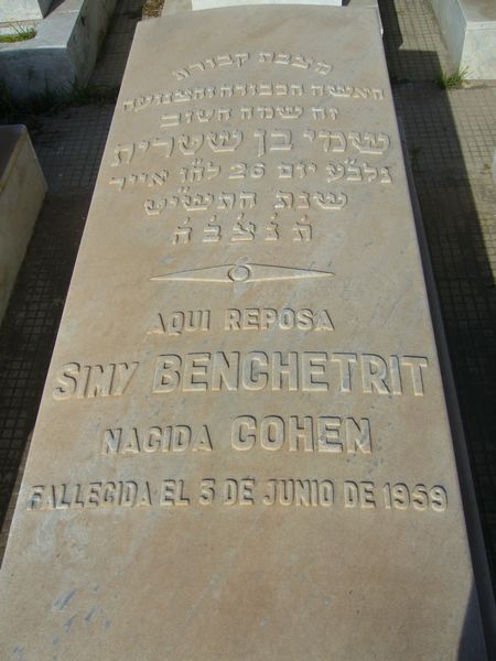 Lápide de BENCHETRIT Simy