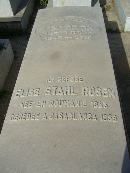 Tombstone of STAHL ROSEN Elise