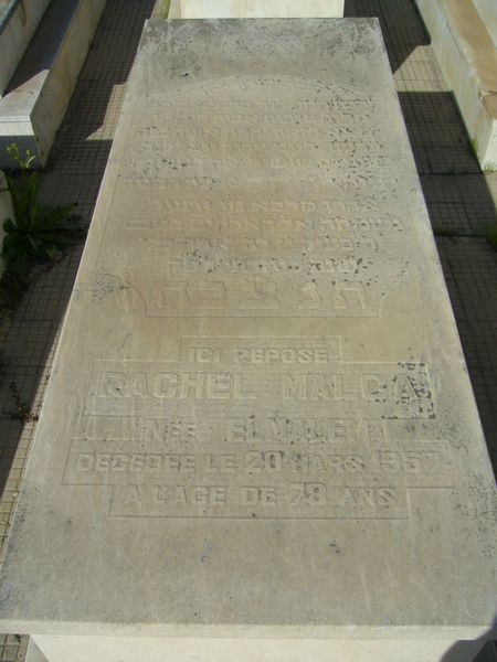 Lápide de MALCA Rachel