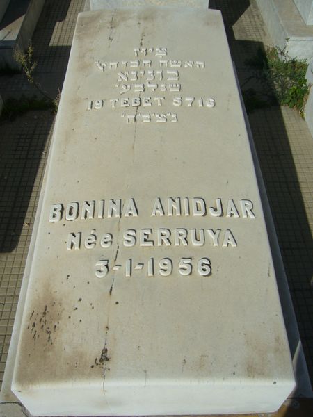 Tombstone of ANIDJAR Bonina