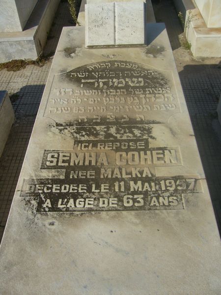 Grafsteen van COHEN Semha