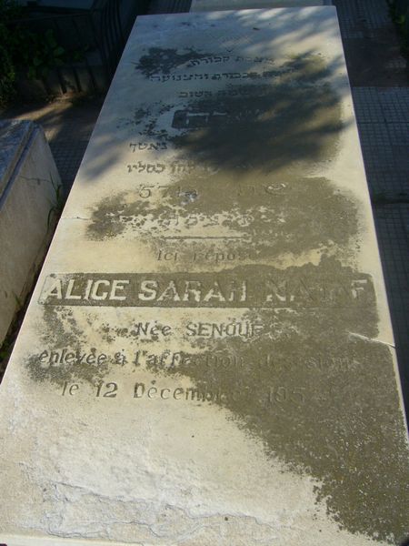 מַצֵּבה פון NATAF Alice Sarah