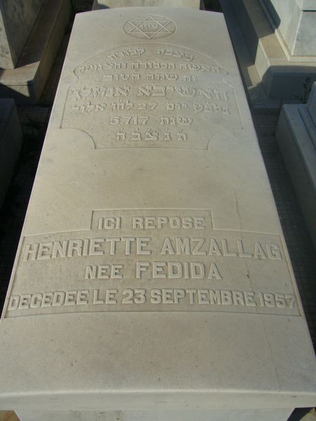 Lápide de AMZALLAG Henriette