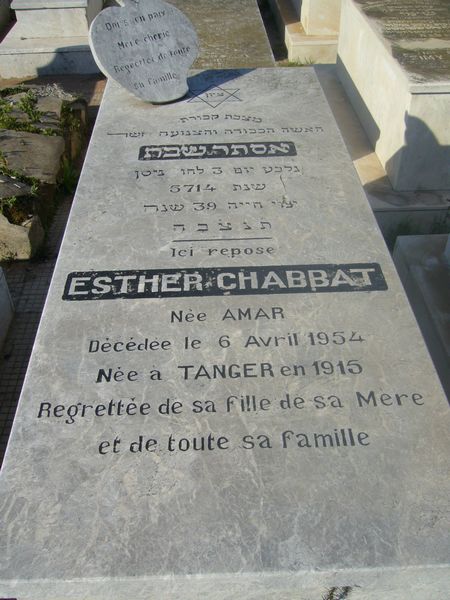 Grafsteen van CHABBAT Esther