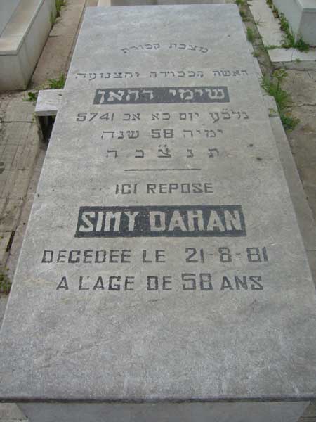 Grafsteen van DAHAN Simy