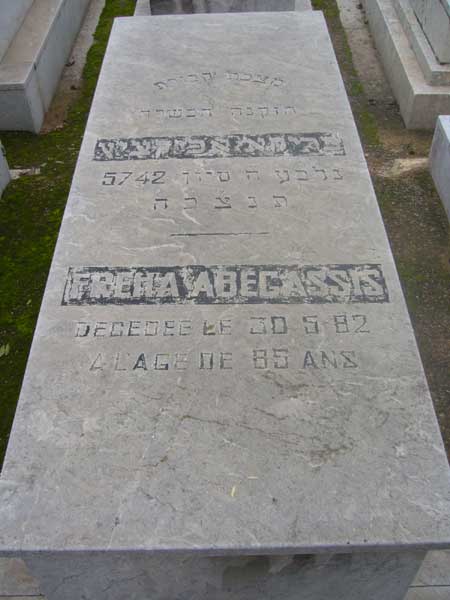 Tombstone of ABECASSIS Freha