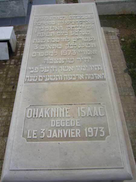 Stèle de OUAKNINE Isaac