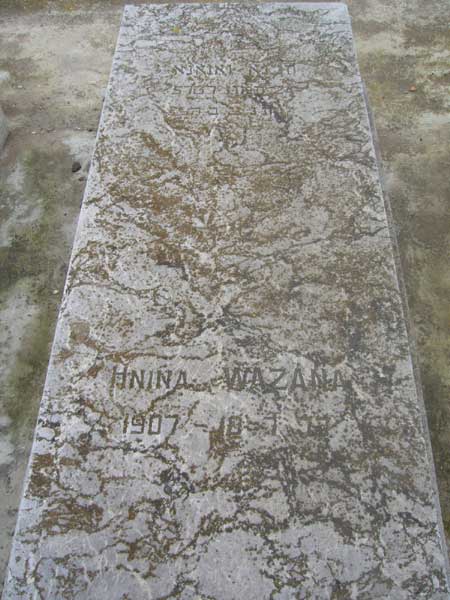 Tombstone of WAZANA Hnina