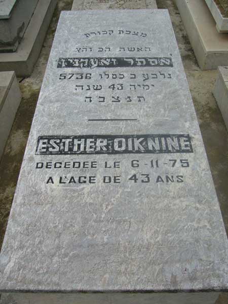 מַצֵּבה פון OIKNINE Esther