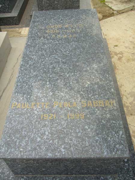 Tombstone of SABBAH Paulette Perla