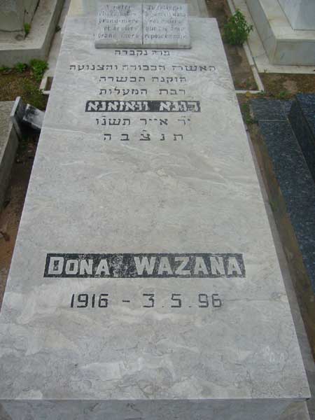 Tombstone of WAZANA Dona