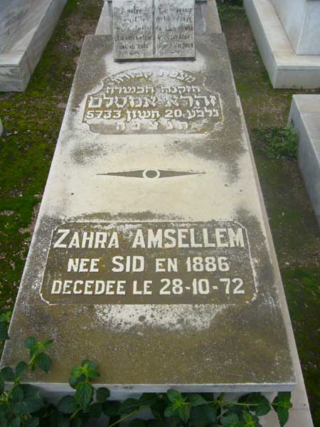 Lápide de AMSELLEM Zahra