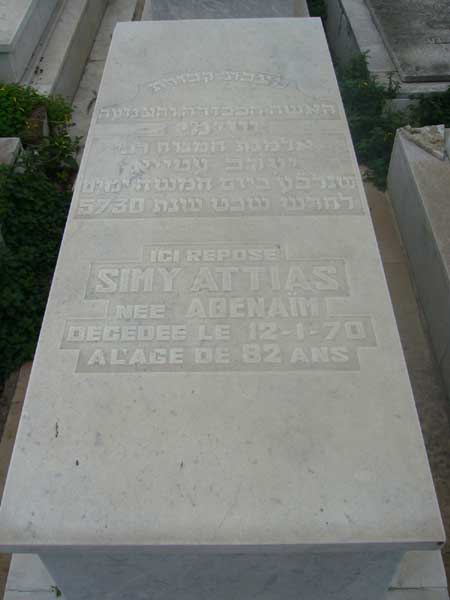 Lápide de ATTIAS Simy