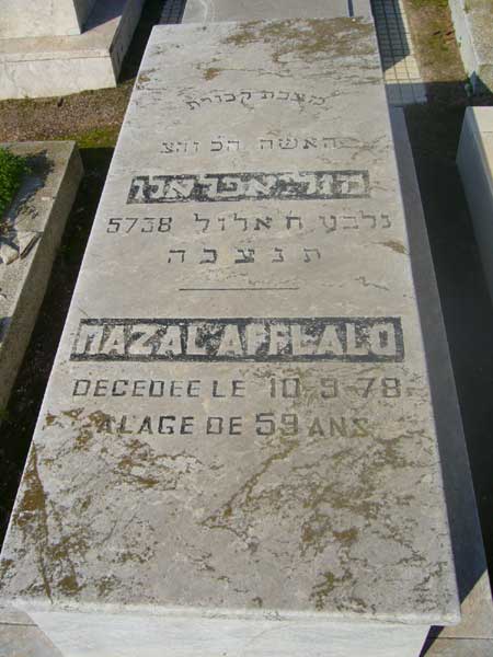 Tombstone of AFFLALO Mazal