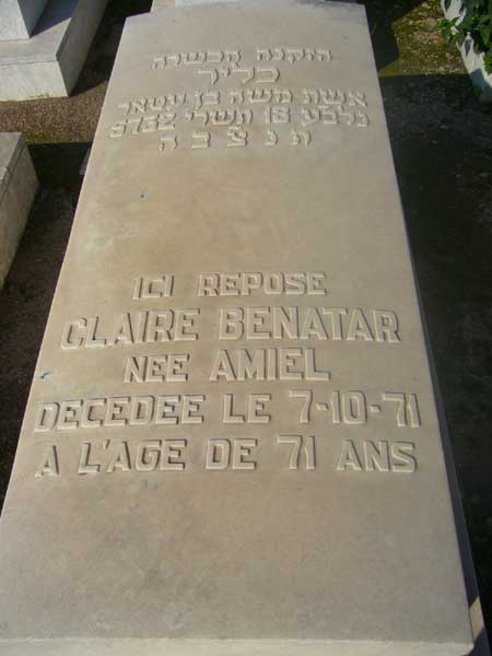 Grabstein von BENATAR Claire