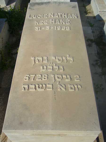 Tombstone of NATHAN Lucie