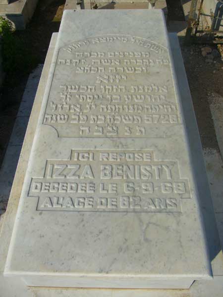 Lápide de BENISTY Izza