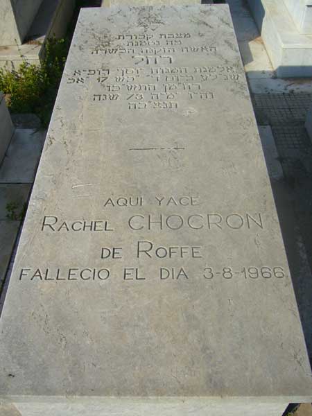 CHOCRON Rachel fejfája