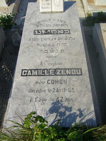 شاهدة قبر ZENOU Camilla