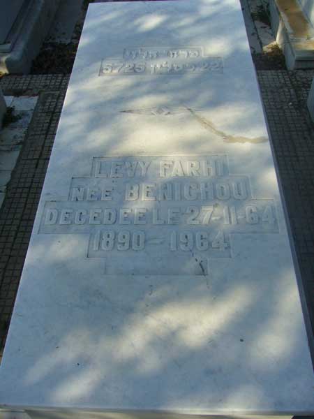 Lápide de FARHI Levy