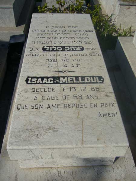 Lápide de MELLOUL Isaac