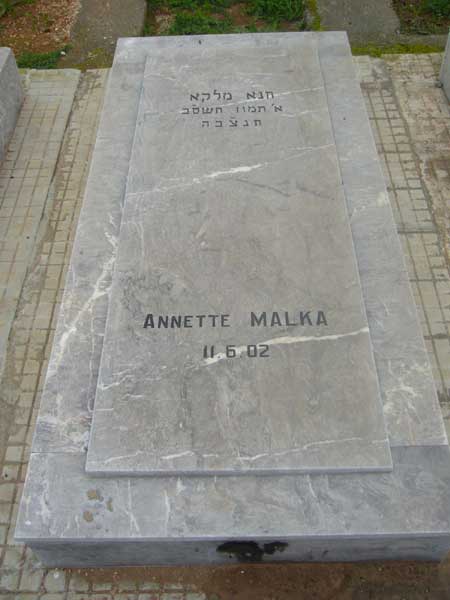 Tombstone of MALKA Annette