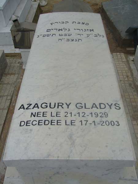 מַצֵּבה פון AZAGURY Gladys