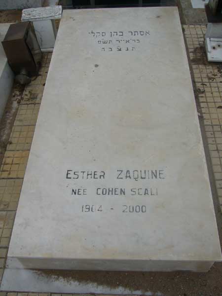 ZAQUINE Esther 的墓碑