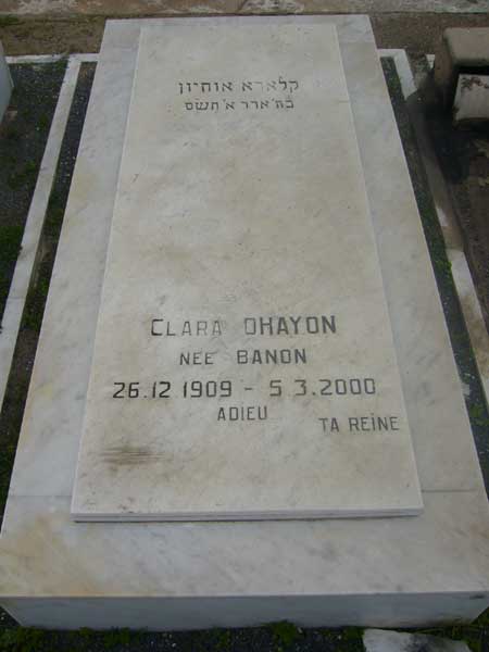 Tombstone of OHAYON Clara