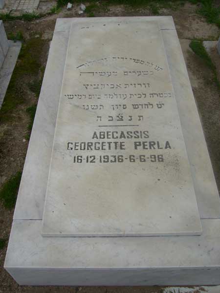 Tombstone of ABECASSIS Georgette Perla