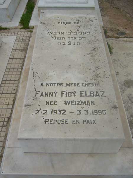 Stèle de ELBAZ Fanny Fiby