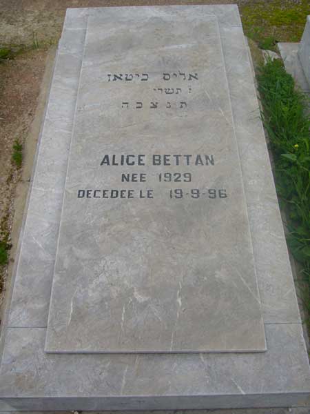 Lápide de BETTAN Alice
