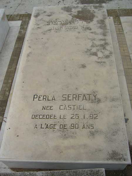 Tombstone of SERFATY Perla