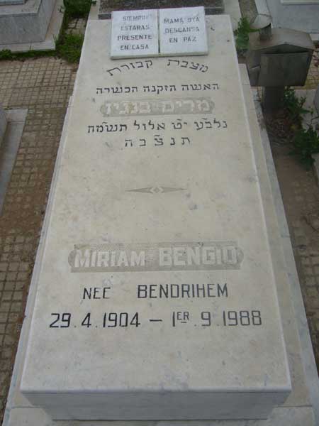 Grabstein von BENGIO Miriam