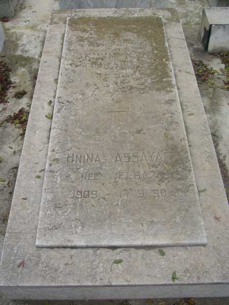 Lápide de ASSAYAG Hnina