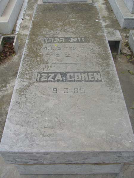 Grafsteen van COHEN Izza