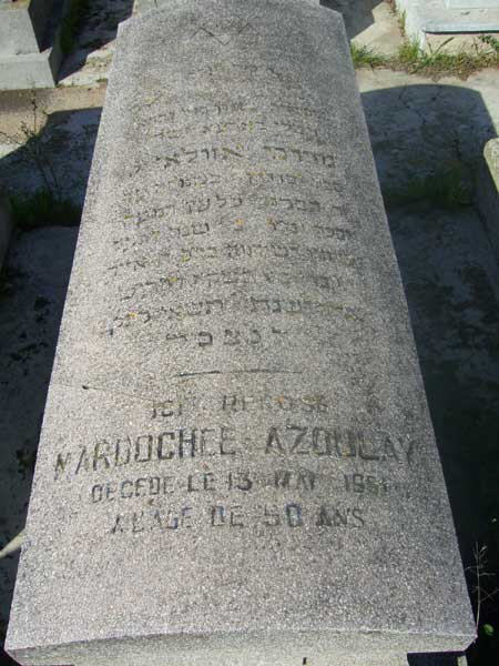 Lápide de AZOULAY Mardochée