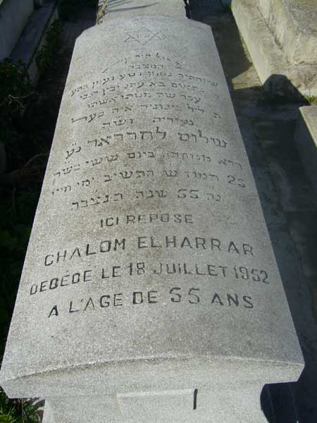 Grafsteen van ELHARRAR Chalom
