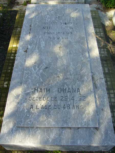 Tombstone of OHANA Haim