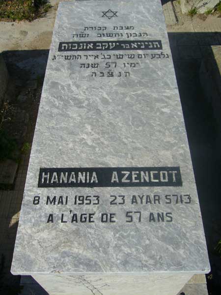 Lápide de AZENCOT Hanania
