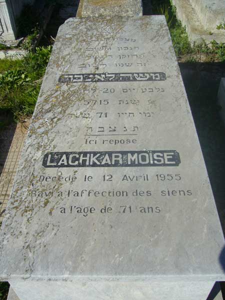 Tombstone of LACHKAR Moise