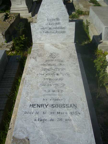 Tombstone of SOUSSAN Henry