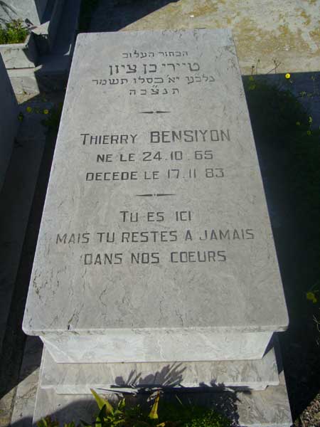 Grabstein von BENSIYON Thierry